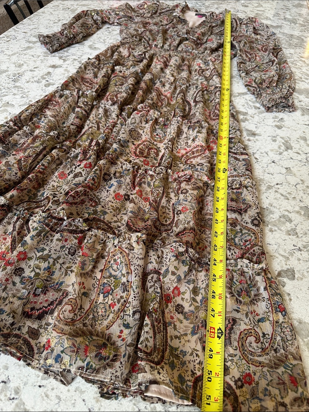 Vince Camuto Multi Paisley Tiered Maxi Dress - Picture 8 of 8